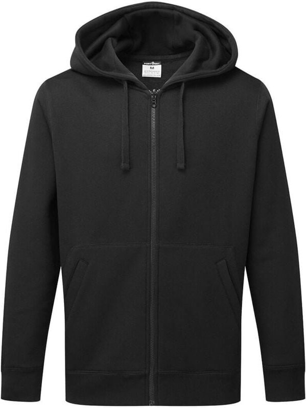 Schwarzer Kapuzenzip-Hoodie XL