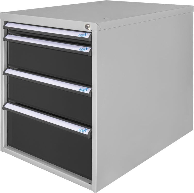 ADB Schubladenbox Convex + 4 SL - 1x50mm 2x150mm 1x200mm RAL 7035 -RAL 7016