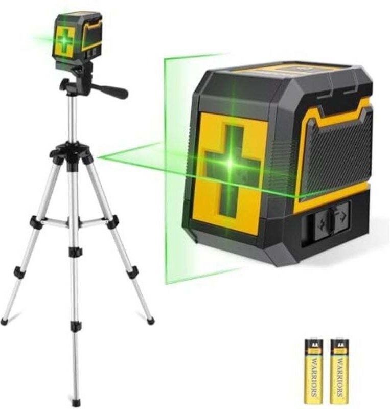 Kreuzlinienlaser mit Stativ, Laser-Wasserwaage, grüner selbstnivellierender Linienlaser, vertikale und horizontale Laser...