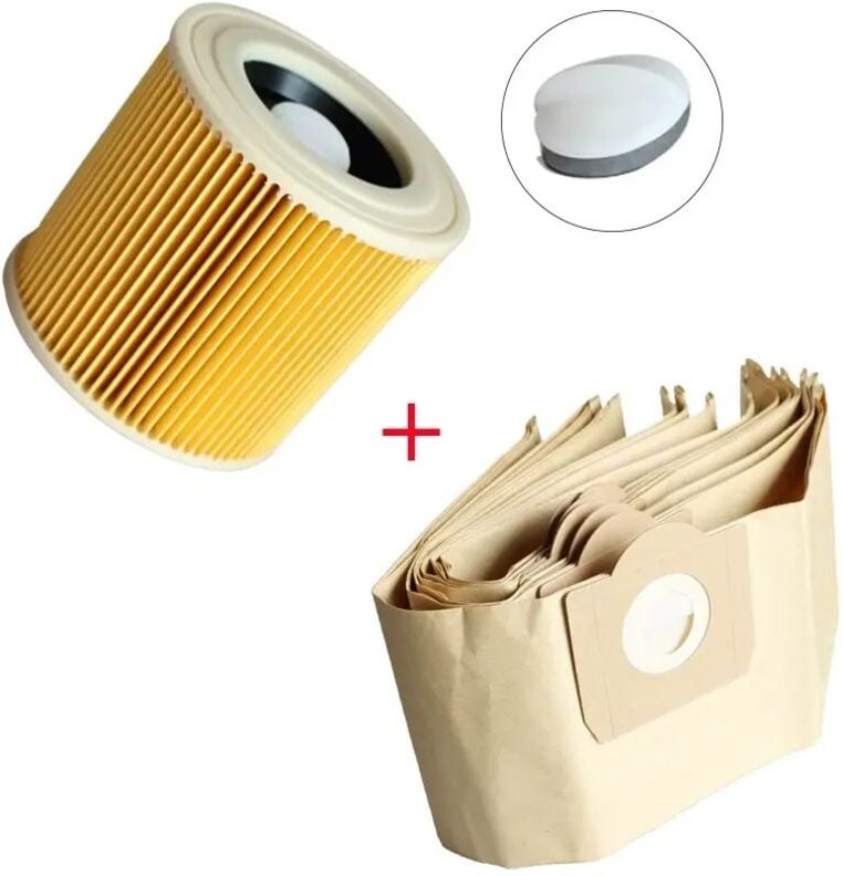 Staubbeutel, Filter für WD3 Premium WD 3300 M WD 3200 WD3500 P Staubsauger 6959-130 Zubehörfilter für Staubsauger der A-...