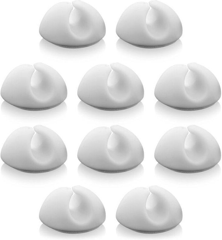 10 Kabelbinder, Kabelmanagement, Kabelorganisator für Kabel bis 8 mm, Weiß