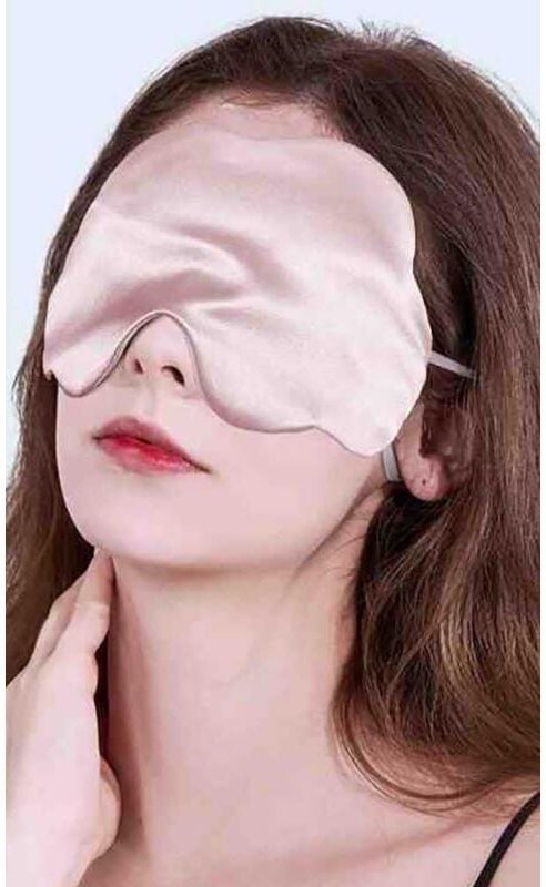 Verstellbare Schlafmaske, 3D-Kontur, atmungsaktives Band, blickdicht, geeignet für Tiefschlaf, rosa