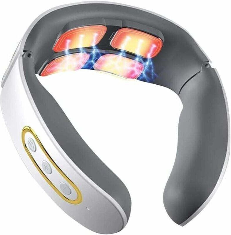 Tragbares, intelligentes Nackenmassagegerät – Wärmende elektrische Impulse – 6 Modi, 15 Stufen – Für Zuhause und Büro