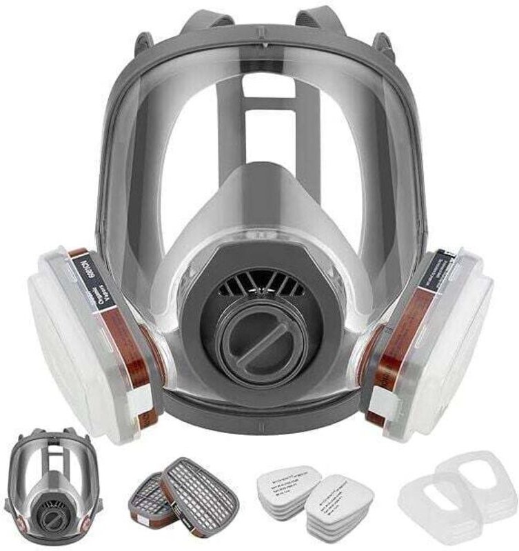 Wiederverwendbare Atemschutzmaske mit Filter zum Schutz vor Dämpfen und Partikeln. Staubdichte Gasmaske für Maler-, Lack...