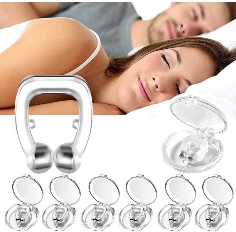 Anti-Schnarch-Nasenclip, 6-teiliger magnetischer Silikon-Schnarchstopper, stoppt Schnarchen, Nasenerweiterung für einen ...