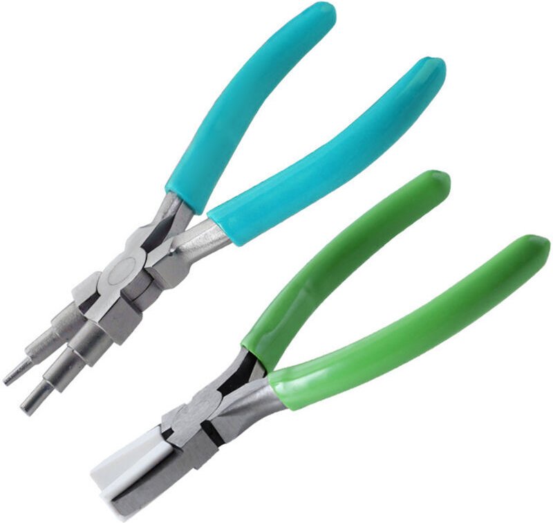 sechsteilige blaue Schmuckzange + grüne Flachzange aus Nylon