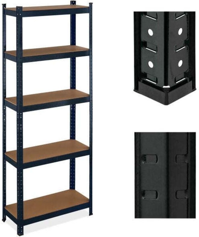 Schwarze stabile regale mit 5 ebenen 8