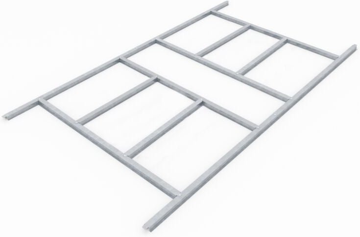 Fundamentbodenrahmen für Gerätehaus 'Köln ii 86', 'Düsseldorf ii 86', 'Dresden ii 86', aluminium blank, 162 x 226 x 2,6 ...