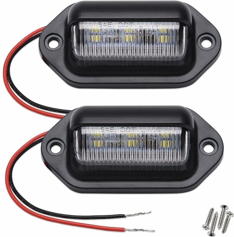 LED-Kennzeichenleuchten, 12 V–24 v dc, wasserdichtes 6-SMD-Kennzeichenleuchten-Rücklicht, für lkw, suv, Anhänger, Van, W...