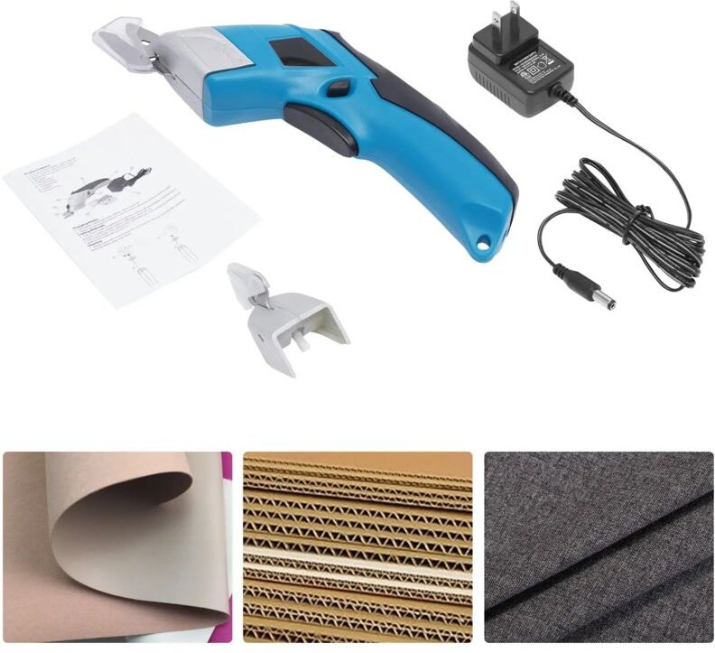 Kabellose elektrische Schere, elektrischer Cutter mit 2 verschiedenen Klingen, wiederaufladbare kabellose Schere, Leders...