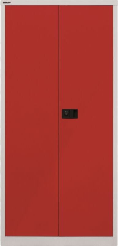 BISLEY Universal Flügeltürenschrank Lichtgrau/Kardinalrot