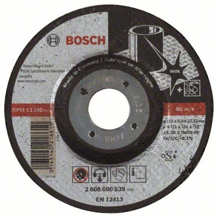 Bosch PRO Stainless Steel Schleifscheibe 115 x 6 x 22,23 mm - 2608600539
