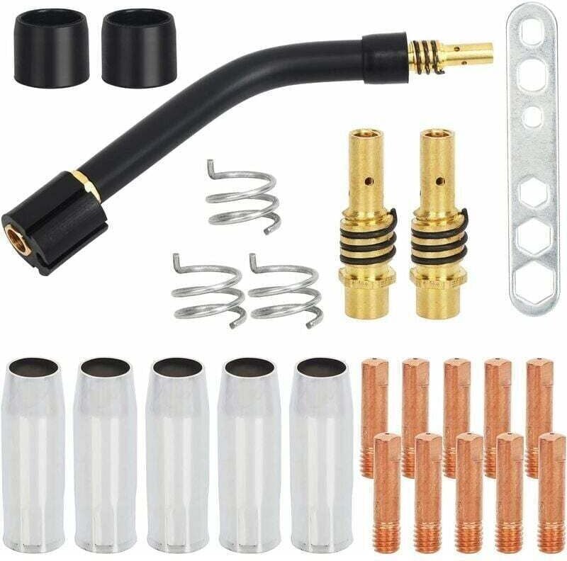 Ensemble de 24 accessoires de protection pour buse de torche de soudage à gaz blindé 15AK : MB15AK MIG 0,8 mm