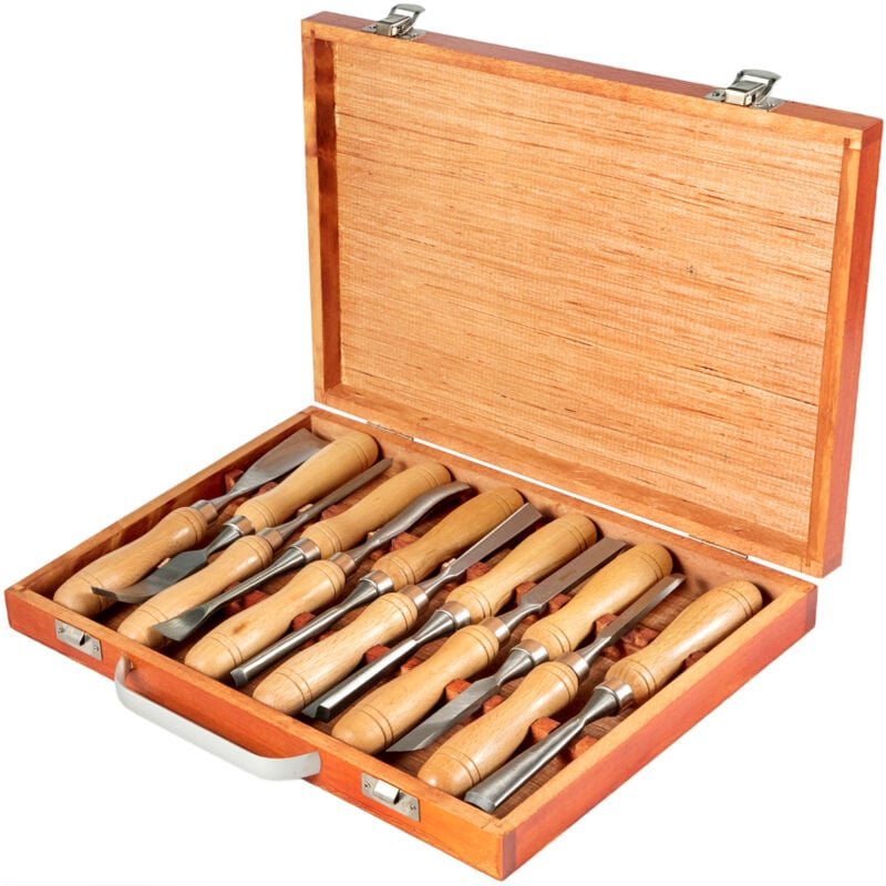 Mophorn - Holz Meißel Sets 12pcs 3-3/4Inch /95MM Holzbearbeitung Meißel Drehbank Werkzeuge für Holzschnitzerei Wurzel Mö...