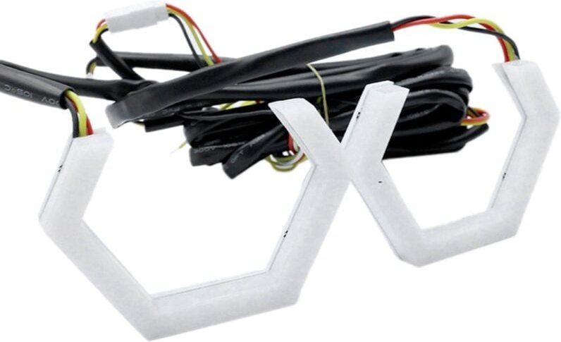 Tlily - 2Pcs rgb Angel Eyes Halo Ringe Blinker Bluetooth app Control Auto utv Motorrad drl Dekorative Licht 70mm