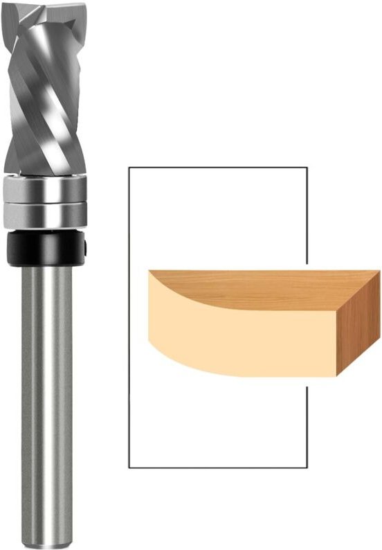 Bündigfräser Spiralfräser 8mm Schaft - Up&Down Kompression Spiralnutfräser, 12mm Schnittdurchmesser, 25.4mm Schnittlänge...