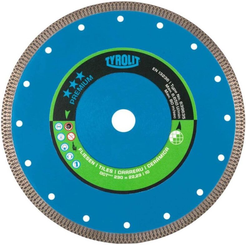 Tyrolit - Diamant-Trennscheibe premium Fliesen, Scheiben-Ø: 230 mm