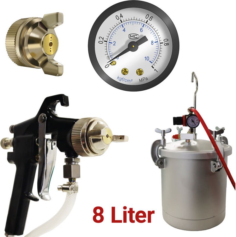 Bituxx Druckluft Farbsprühgerät 8L Lackierpistole Spritzpistole Lackpistole Spray Farbpistole Lackiermaschine