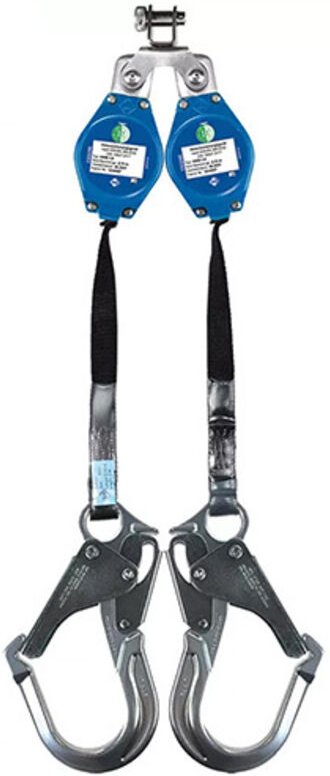 Höhensicherungsgerät mit automatischem Rückzug, doppeltem Gurt 2,8 m – Karabiner mit großer Öffnung - B0IK-A0167