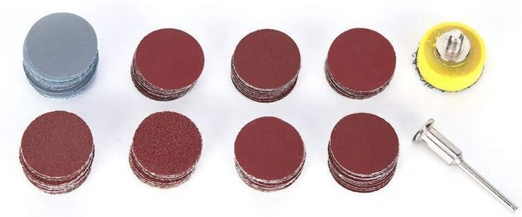 Schleifscheiben-Set, 100 Stück, 1-Zoll-Rundschleifscheiben aus Aluminiumoxid mit Schleifpapierpads, für Winkelschleifer ...
