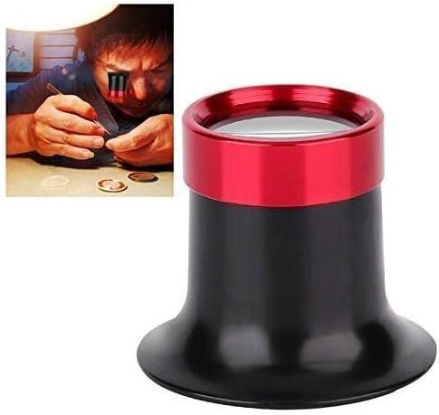 Ersandy - Uhrmacherlupe, 10-fache Augenlupe aus Aluminiumlegierung, Reparatur zum Lesen aller Präzisionsarbeits-Nährepar...