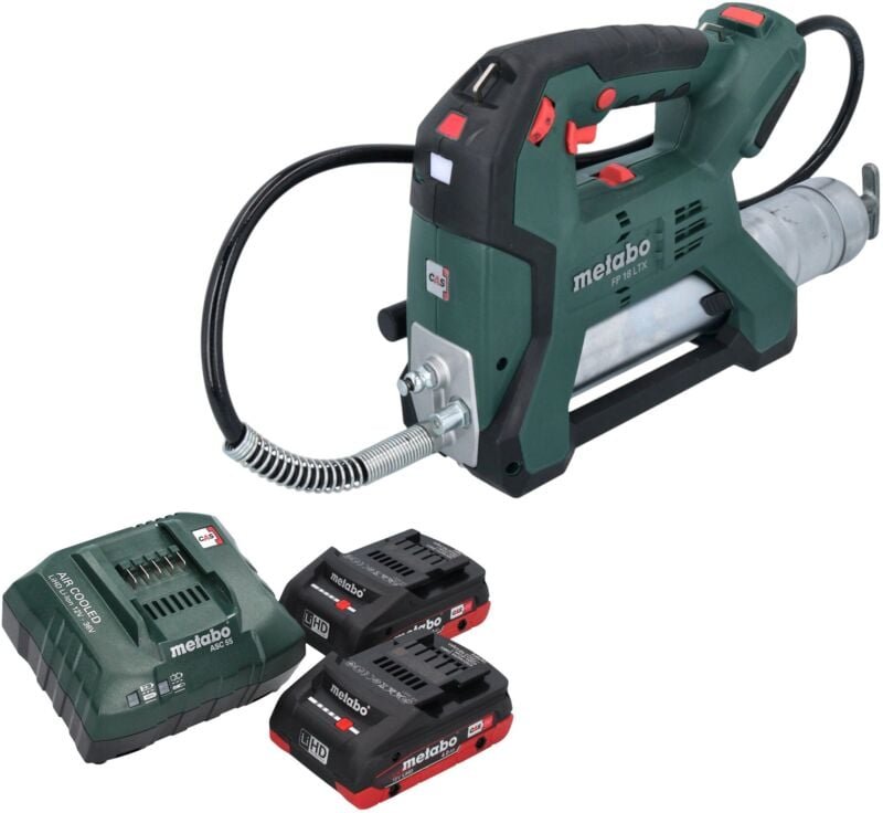 Metabo - fp 18 ltx Akku Fettpresse 18 v 690 bar + 2x Akku 4,0 Ah + Ladegerät