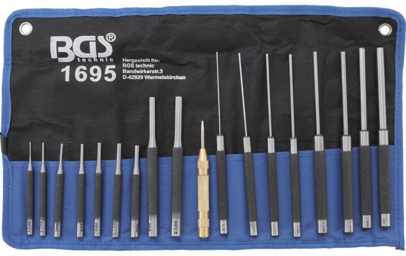 Bgs Technic - bgs Splintentreiber-Satz 100 - 150 - 200 mm 1,5 - 9,5 mm inkl. Körner 18 teilig