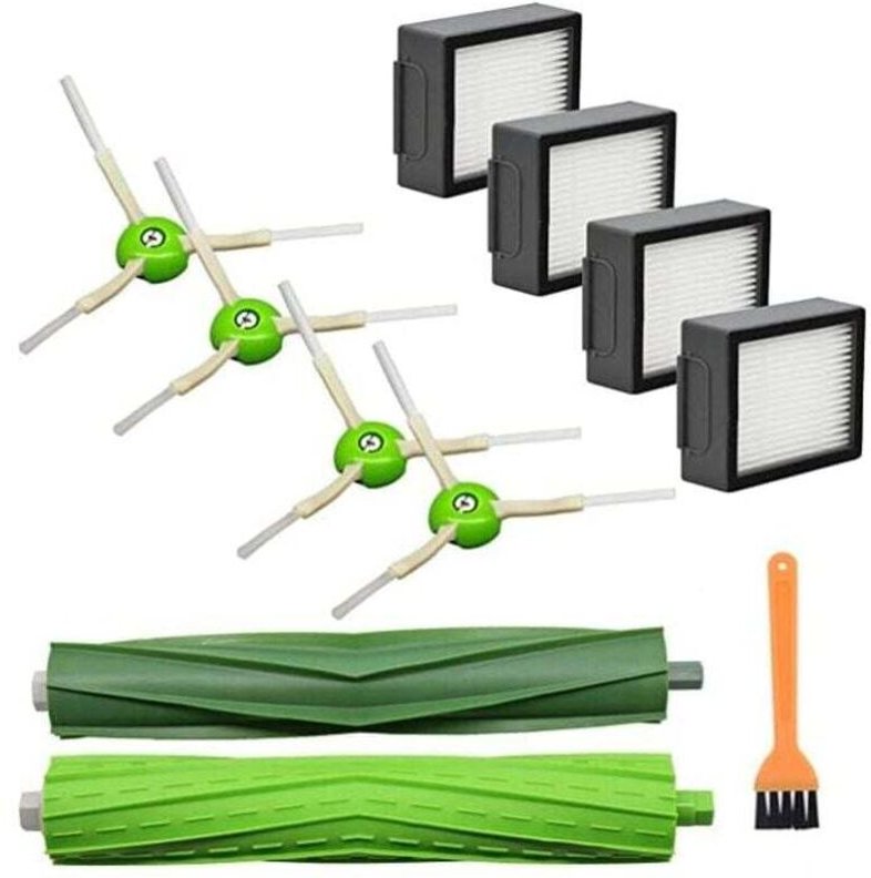 12-teiliges Ersatzteilset für iRobot Roomba Combo i5, i5+, j5, j5+, i7, i7+, i8 und i8+ Saugroboter: 2 Hauptbürsten, 4 H...