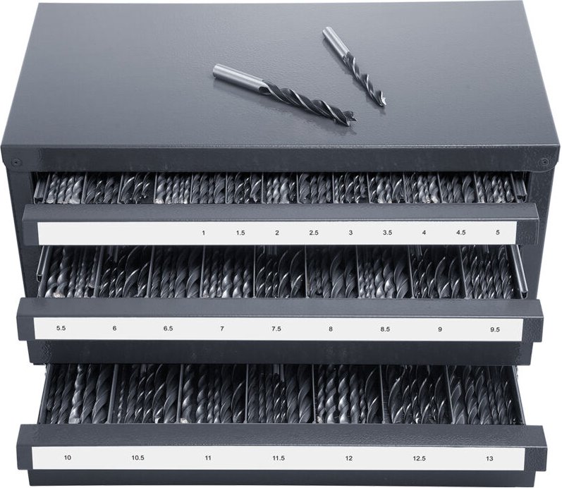 Mophorn - Bohrerspender - Schrank, dreischubladiger Bohrerspender - Organizer - Schrank für Bohrer von 1 mm bis 13 mm, S...