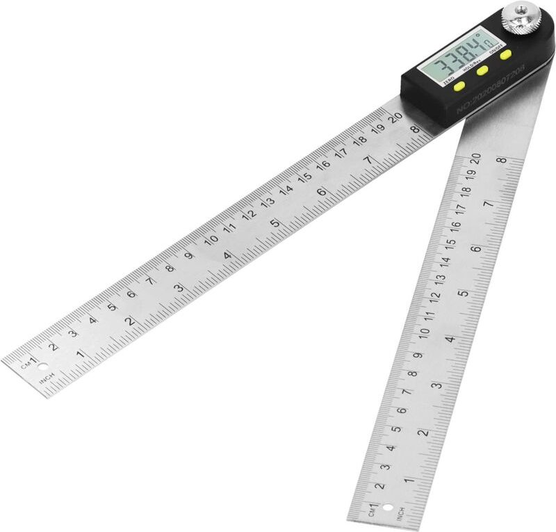 Digitaler Winkelmesser 200–500 mm, 2-in-1-Winkelmesser und Goniometer, digitales Winkelmessgerät mit Display für Kraftfa...