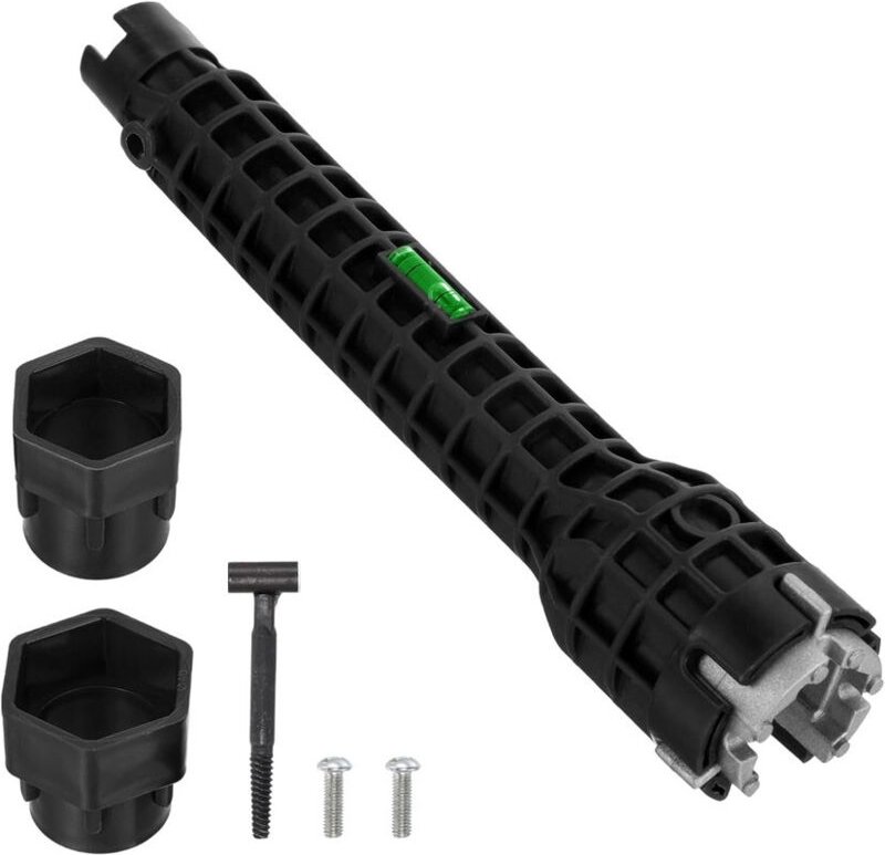 Waschbeckenschlüssel – WC-Sitz- und Wasserhahnschlüssel – 8-in-1-Multifunktion – Zum Festziehen und Lösen – Für Toilette...