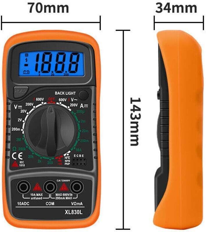 Professionelles Multimeter Mini Größe XL830L 2000 Digits für Auto Batterie Haushalt Elektronik Reparatur mit Sicherheits...