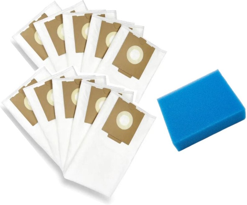 Set: Vlies Staubsauger-Beutel (10 Stück) + Nassfilter kompatibel mit Festool ct 26, ctl 26, ctm 26, ct 36, ctl 36, ctm 3...