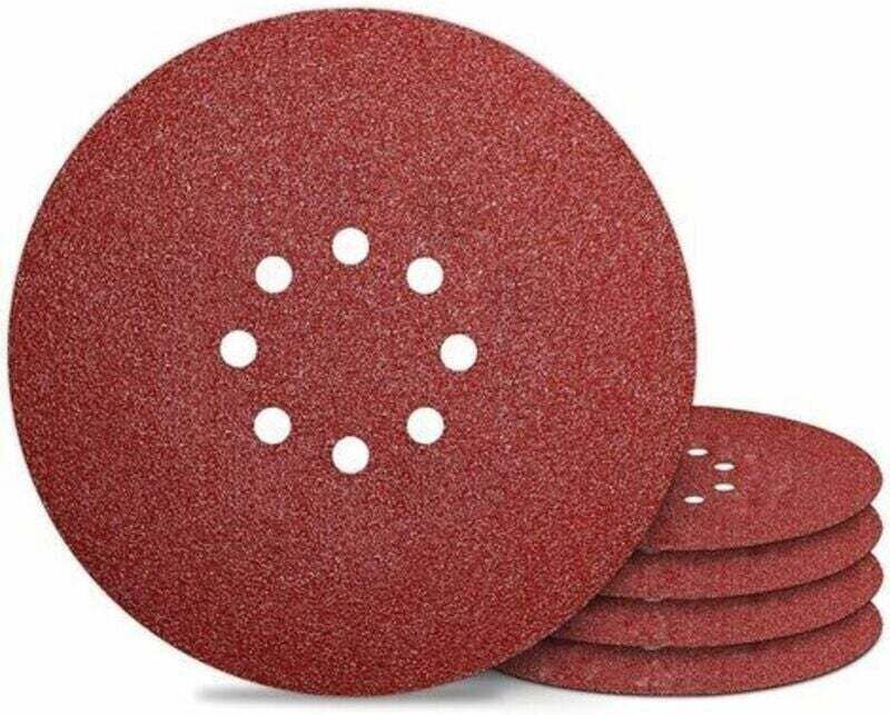 Packung mit 50 Schleifscheiben 225 mm, Körnung 40, für Wandschleifer - Schleifpapier mit 8 Löchern.