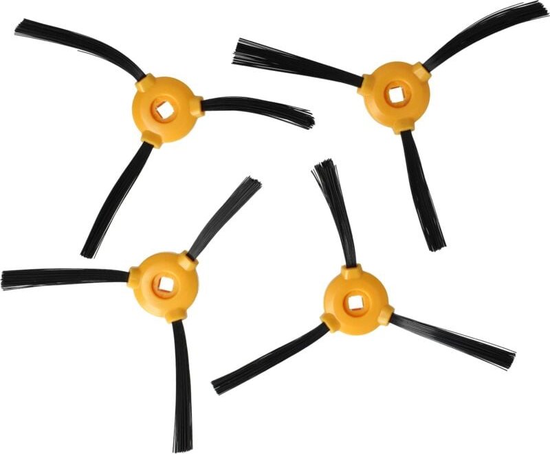 4x Seitenbürste kompatibel mit Eufy Robovac 11, 11c Saugroboter - Reinigungsbürsten Set, schwarz / orange - Vhbw