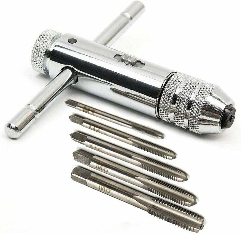 T-förmiger Ratschen-Gewindebohrerschlüssel für Linkshänder, verstellbarer HSS-T-förmiger Gewindebohrerschlüssel, Ratsche...