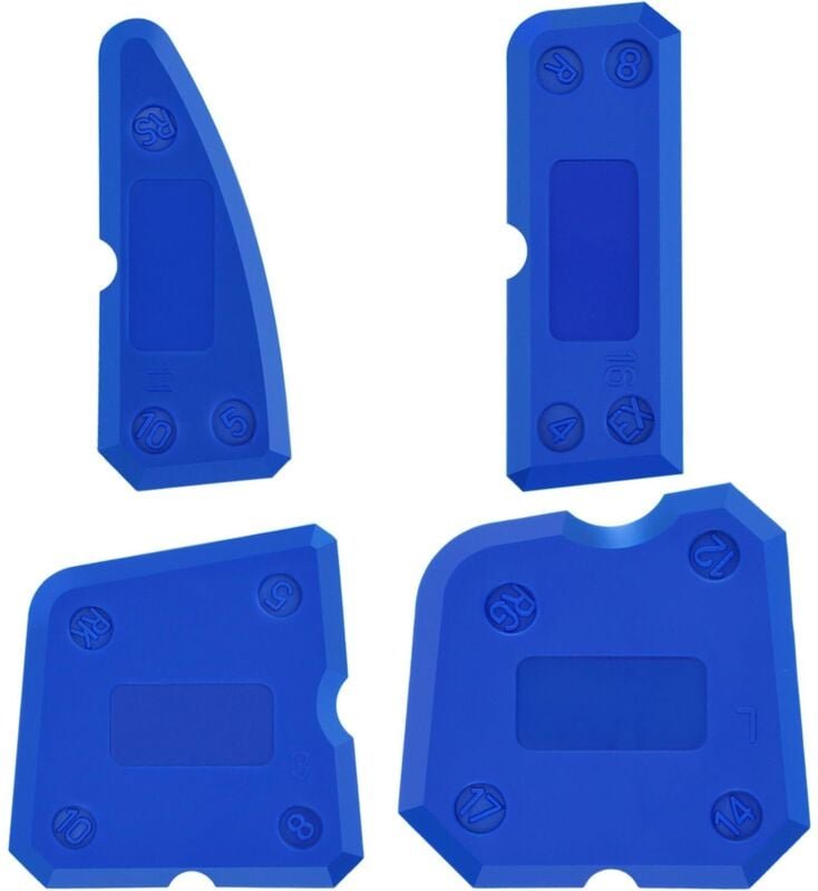 4-teiliges Silikon-Fugenwerkzeugset, Fugenglättungsset für Silikon-Dichtstoffe und Fugenverfugung