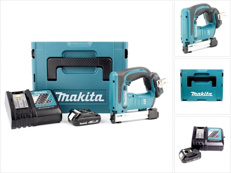 Makita DST 221 RY1J 18 V Li-Ion Akku Tacker im MAKPAC inkl. BL 1815 N Akku + Ladegerät