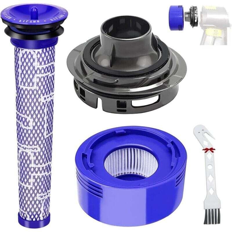 Filterzubehör für Dyson V7 V8 Staubsauger, hintere Motorabdeckung + hinterer HEPA-Filter + Ersatzfilterset für Dyson V7 ...