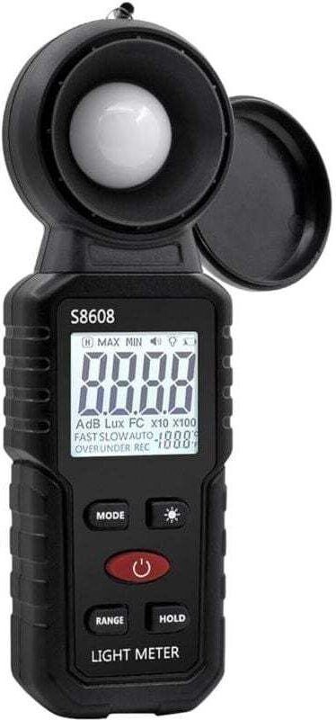Digitales Luxmeter, Lichtmessung mit 0,1-200.000 Lux, Tragbares digitales Umgebungslichtmessgerät mit einem Messbereich ...