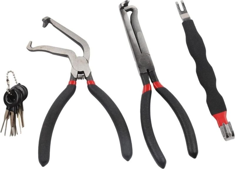 Set mit 3 Werkzeugen zum Entfernen elektrischer Steckverbinder, inklusive 8 Klemmenlösern, Kabelbaum-Trennzangen für Kfz...