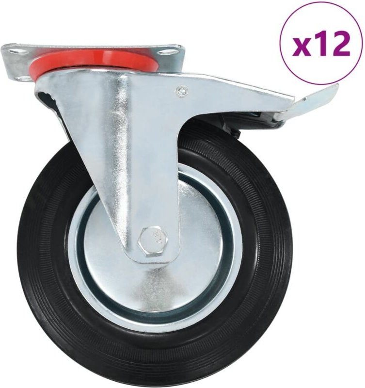 12 Stk. Lenkrollen 200 mm Vidaxl