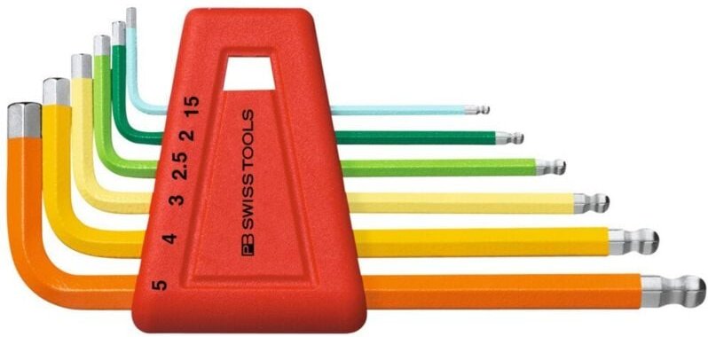 Sechskant-Winkelschraubendreher-Satz, mit Kugelkopf, pulverbeschichtet, 6-teilig - Pb Swiss Tools