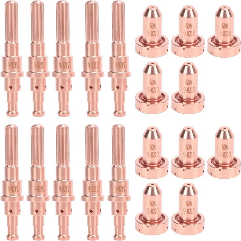 10 Sets Schneidbrenner-Elektrodendüsen, Messing-Ersatzverbrauchsmaterialien für SL60, SL100, Messing, Verbessern Sie Ihr...