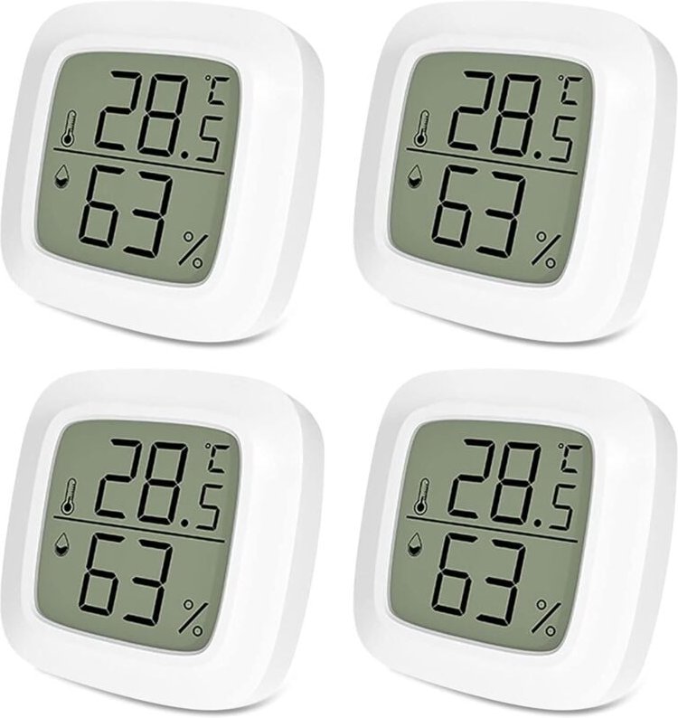 4 digitale Thermometer-Hygrometer Innenthermometer, tragbares Hygrometer, Temperatur- und Feuchtigkeitsanzeiger für Cels...