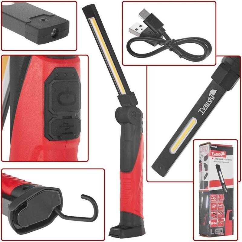 Faltbare Magnetische Arbeitslampe LED COB 5W Und 3W 2600mAh 650lm IP44