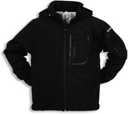 Uvex Softshell Herren-Arbeitsjacke - Schwarze Männer-Outdoorjacke - Weitenverstellbarer Bund & Kapuze: 6XL