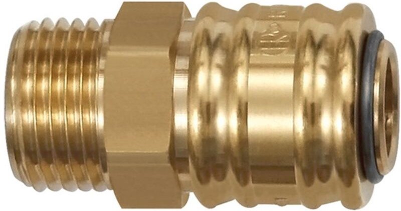 Schnellverschlusskupplung nw 7,2, Messing blank, g 3/8 ag - Riegler