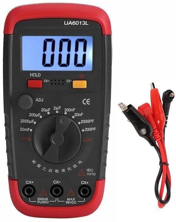 Digitales Kapazitätsmessgerät, professioneller Kapazitätstester 0,1 pF – 20.000 µF, mit hintergrundbeleuchtetem LCD-Disp...