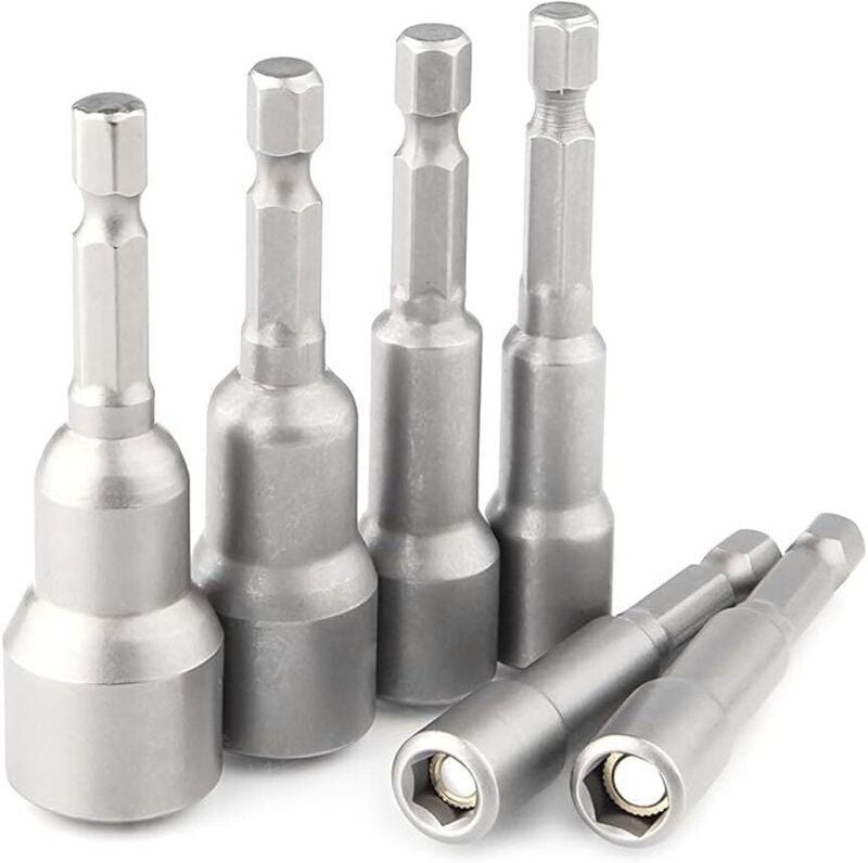 6-teiliger Satz magnetischer Innensechskantschlüssel, 1/4"-Schnellkupplungs-Steckschlüsselsatz, kompatibel mit 6/8/10/12...